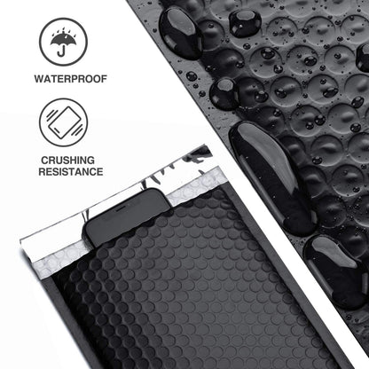 Switory 50pcs Padded Envelopes A5 Bubble Mailers Packaging Bags 6x10In Jiffy Bags Envelopes Bubble Wrap Poly Mailers Mailing Bags15.3cmx22.9cm (Black)