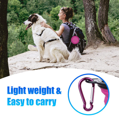 Dog Bowl Pet Collapsible Bowls, 2 Pack for Cats Dogs, Portable Pet Feeding Watering Dish for Walking Parking Traveling with 2 Carabiners (Small, Blue+Green)