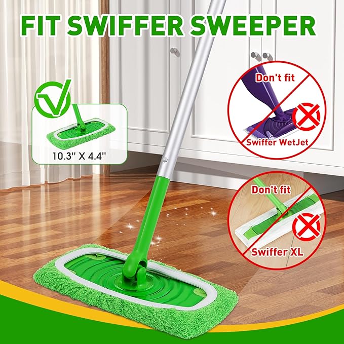 8Pcs Reusable Microfiber Mop Pads Compatible