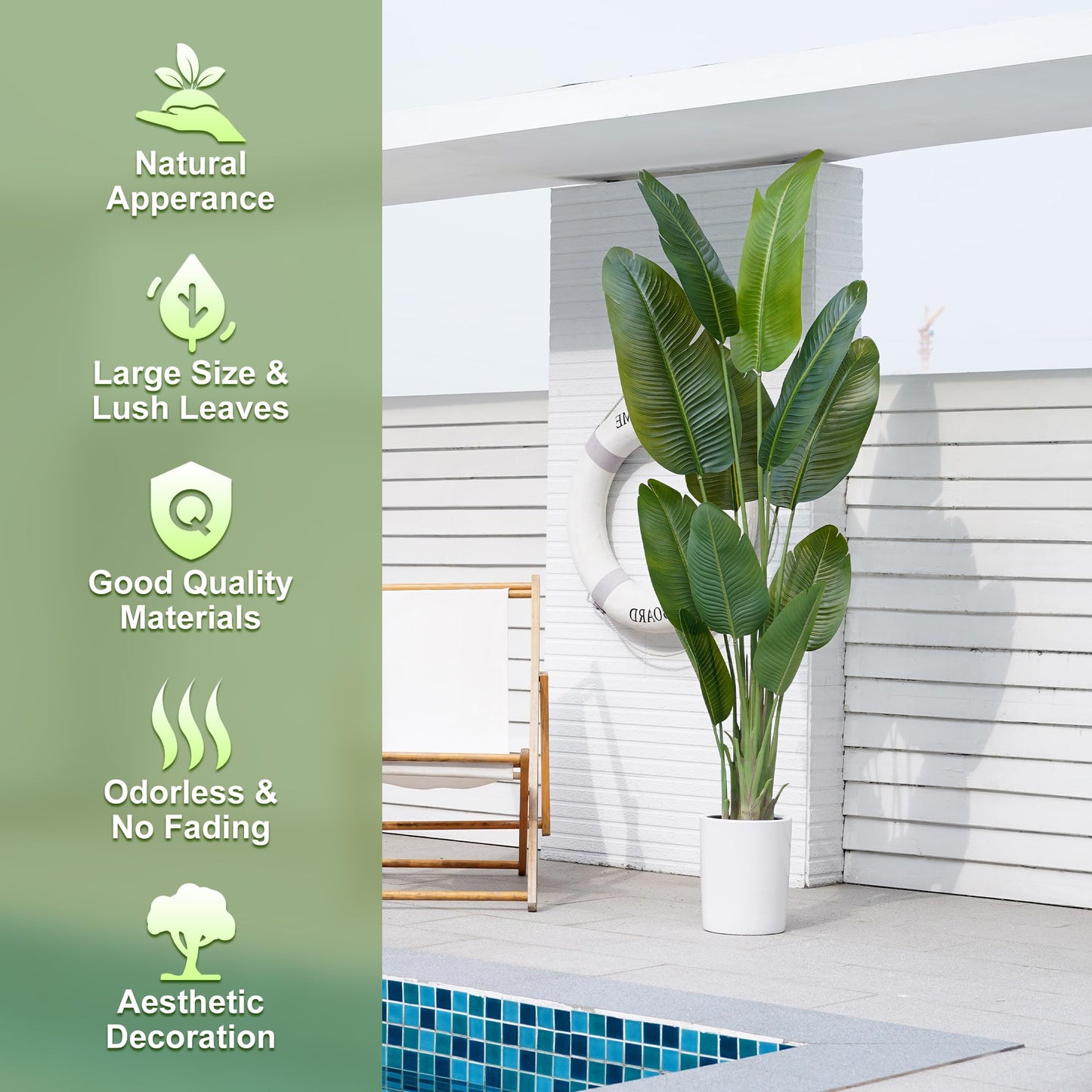 ProDeco Large Artificial Trees 7.2Ft Silk Bird of Paradise Big Tall Fake Plants Faux Green Silk Floor Potted Plants for Home Living Room Office Decor Indoor Outdoor…