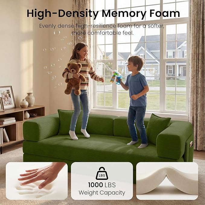 78.8" Convertible Sofa Bed, Corduroy Futon Couch
