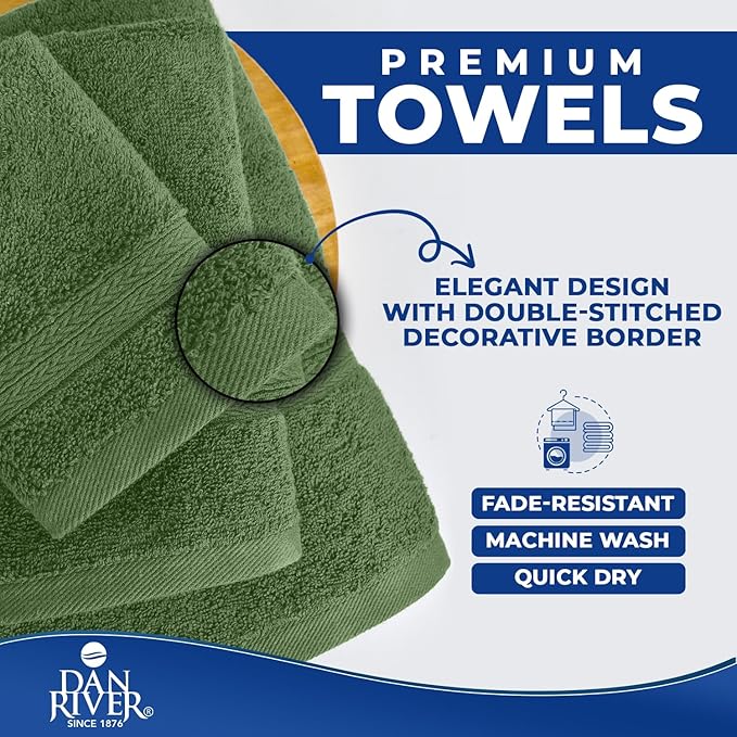 DAN RIVER 8 PC Luxury Bath Towels