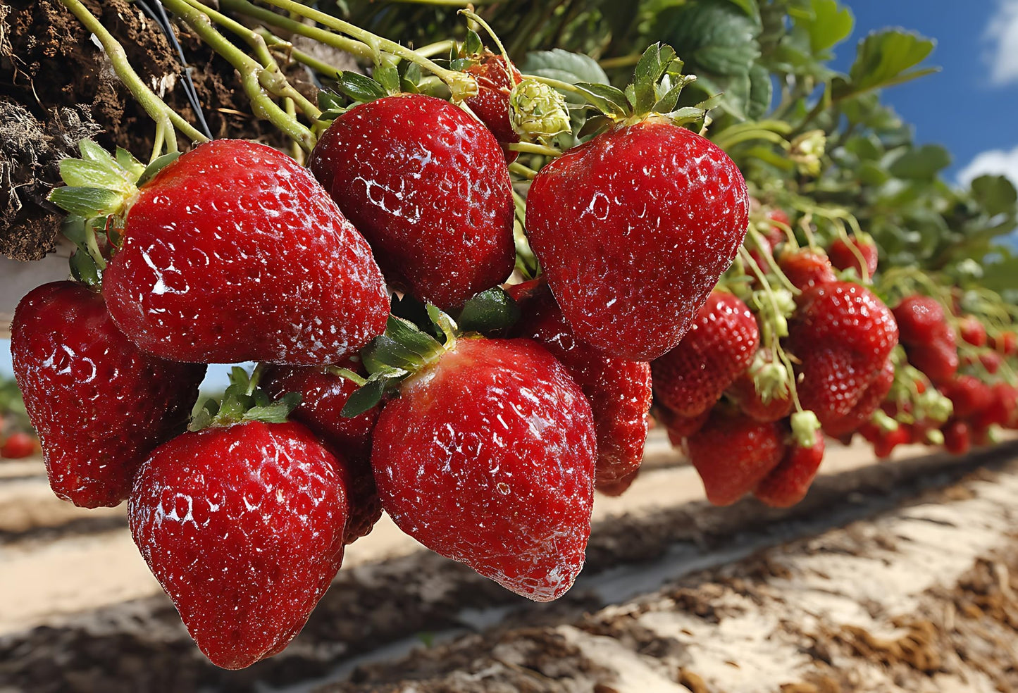 10 Sun Kissed Everbearing Strawberry Plants - Fruit Very Firm, Sweet, High Yields - 10 Live Well Rooted Plants