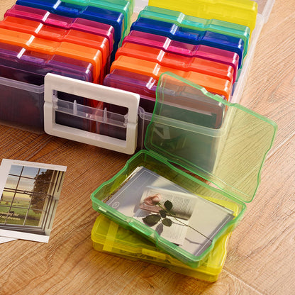 Zuvo - Photo Storage Box With 16 Coloured Cases And Removable Dividers For Multipurpose Organizing Photographs, Stamps, Stationery, Jewellery, Seed, Toys, Arts And Craft