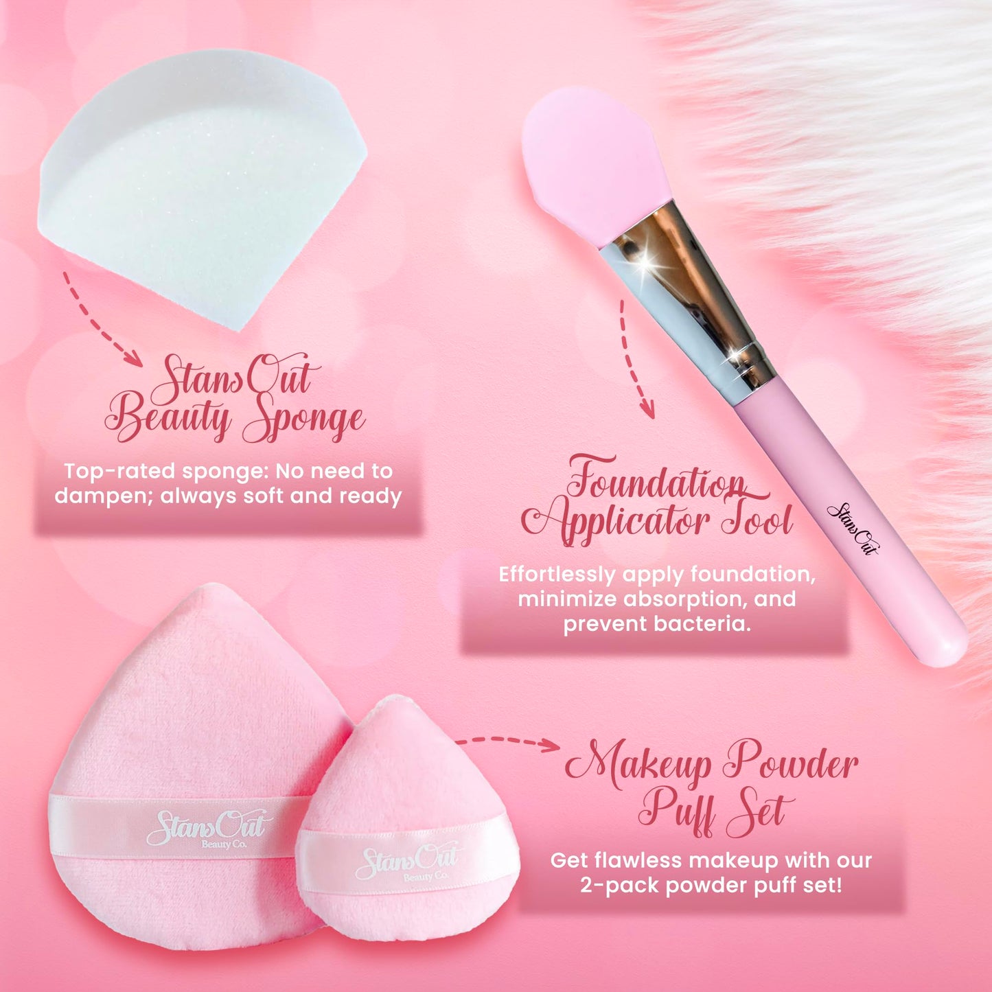 StansOut Memory Foam Makeup Sponge – No-Water-Needed Blender for Liquid, Cream & Powder Foundation – Airbrush Finish, Flawless Application