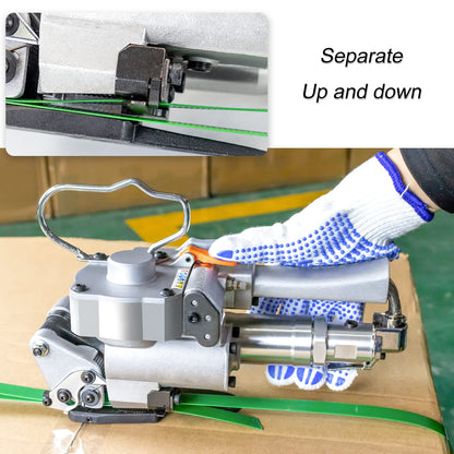SDRTOP Pneumatic Strapping Tool A19, Banding Strapping Kit for 1/2 3/4inch Hand Held Automatic Packaging Machine Free Buckle PP & PET Banding Tools