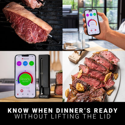 MEATER Plus: Smart Bluetooth Wireless Meat Thermometer Digital | BBQ, Grill, Oven, Smoker, Air Fryer, Kitchen | Perfect for Steak, Chicken, Turkey, and More | Delicious Recipes in App
