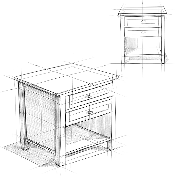 SIMPLIHOME Warm Shaker Solid Wood 24 inch Wide Transitional-Style Bedside