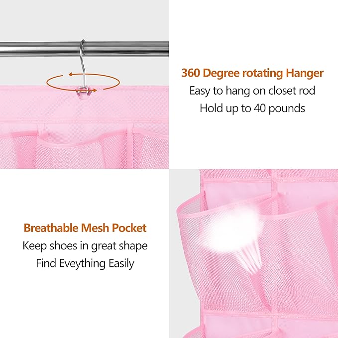 MISSLO 30 Large Pockets Dual Sided Hanging Shoe Organizer