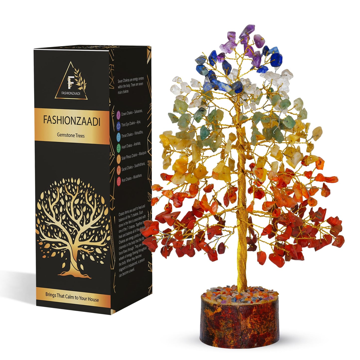FASHIONZAADI 7 Chakra Tree of Life - Crystals and Healing Stones | Birthday Gifts for Women | Crystal Tree for Positive Energy | Home & Office Decor | Gifts for Women