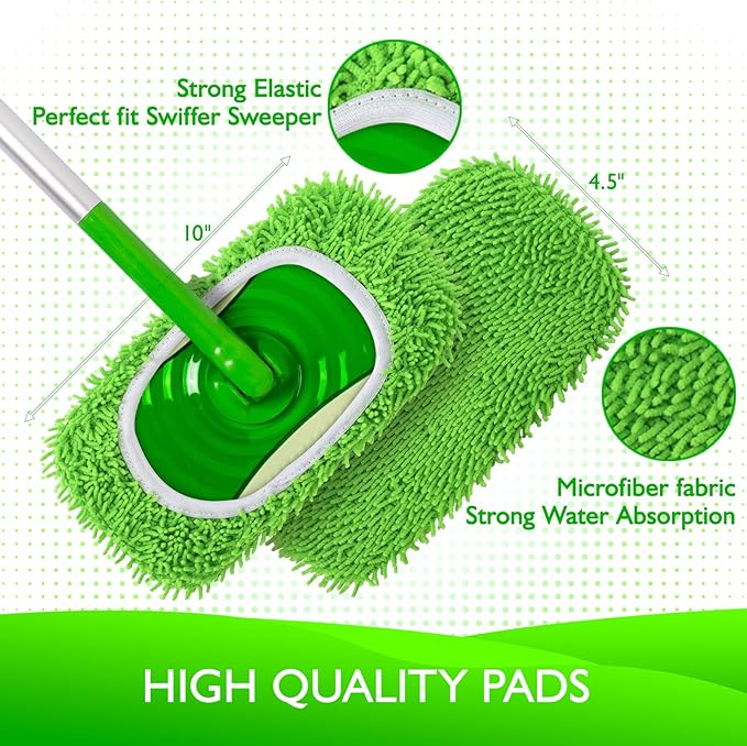 Reusable Microfiber Mop Pads Compatible