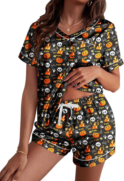 Ekouaer Silk Pajama for Women Short Sleeve Satin Pj Set Two Piece Soft Sleepwear Loungewear, S-XXL