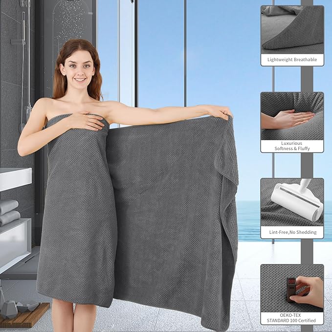 Extra Large Bath Towel Set of 4, Oversized Bath Sheet Super Soft Highly