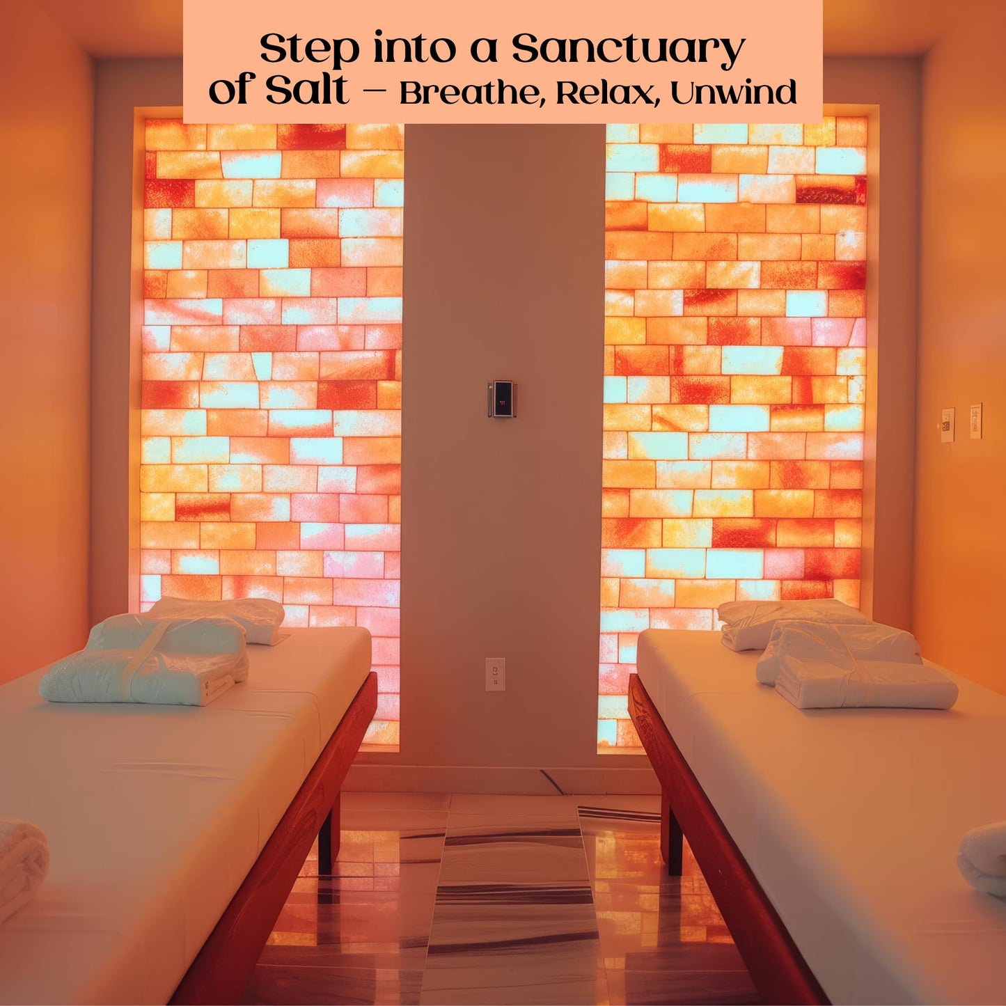 POHS Himalayan Pink Salt Tiles 8’’x4’’x1’’ Pack of 4 for Home Sauna, Spa and Salt Wall Block for Home décor,2.75 lbs Each Tile
