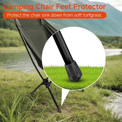 Easecos 10 Pcs Camping Chair Leg Tips Non-Slip Chair Leg Cover Caps Outdoor Folding Table Feet Replacement Protector Pads for Camping Picnic Hiking Fishing Lawn