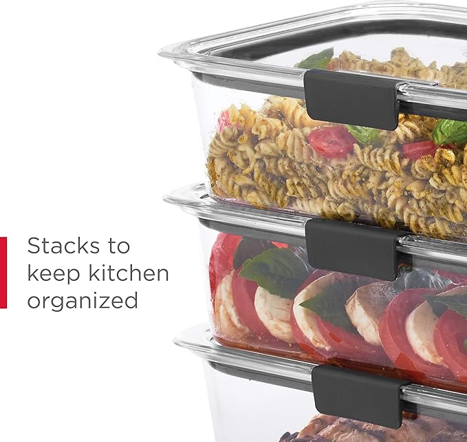 Rubbermaid Brilliance BPA-Free Food Storage Containers Multi Pack, 1.3 Cup