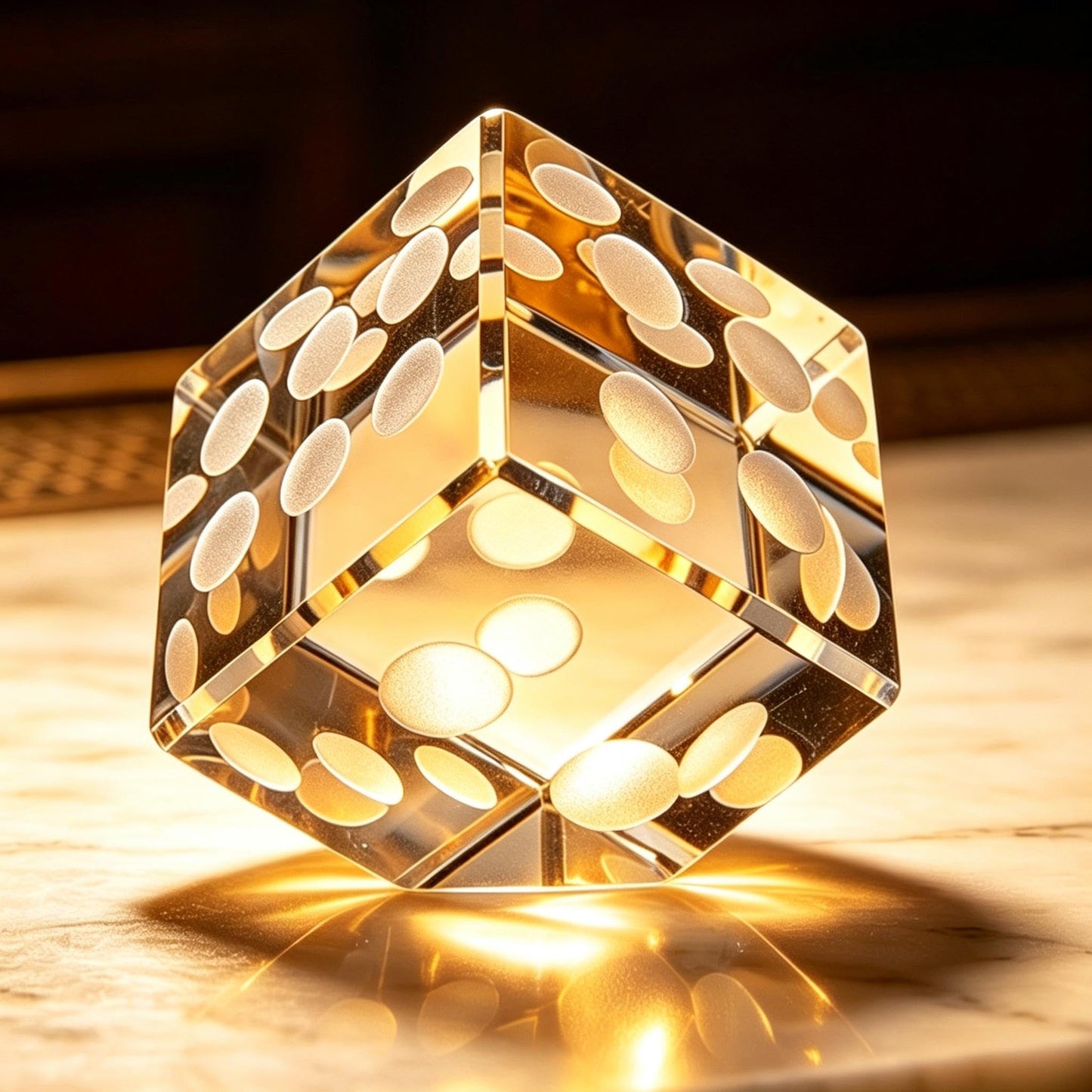 2-Inch Crystal Glass Dice Paperweight