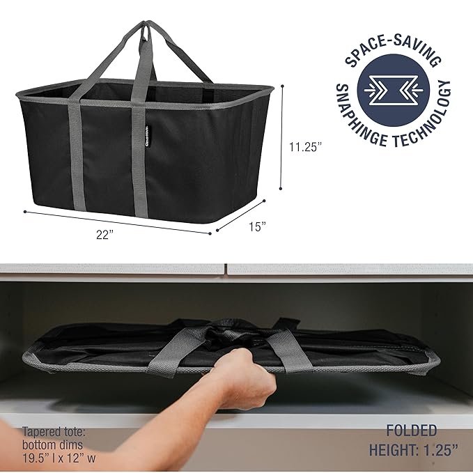 CleverMade Collapsible Laundry Tote 2-Pack – Foldable Carry-All Storage Bin