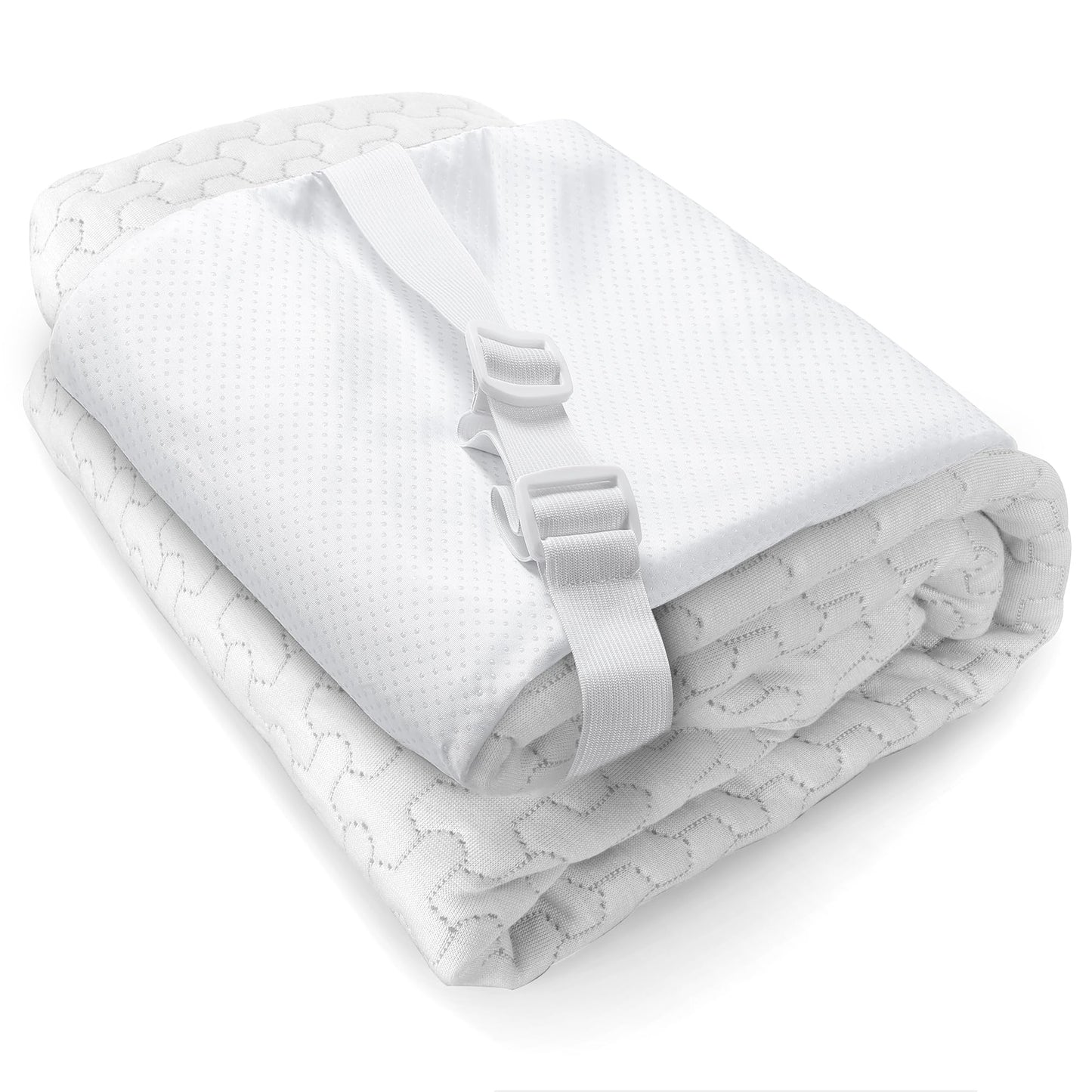 Slumbrae Bamboo Rayon Mattress Topper Cover Twin | Extends Topper Life | Anti-Slip Bottom & Adjustable Straps | 3-4 Inch Memory Foam Protector | Ideal for Dorm & Kids Beds | NOT Waterproof