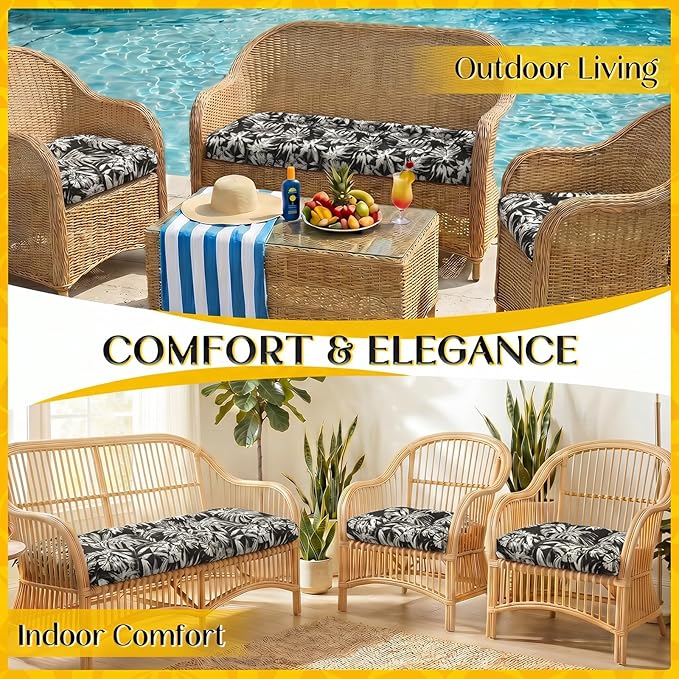 1 MIDDLE ONE Wicker Chair Cushions 3 Pieces Set