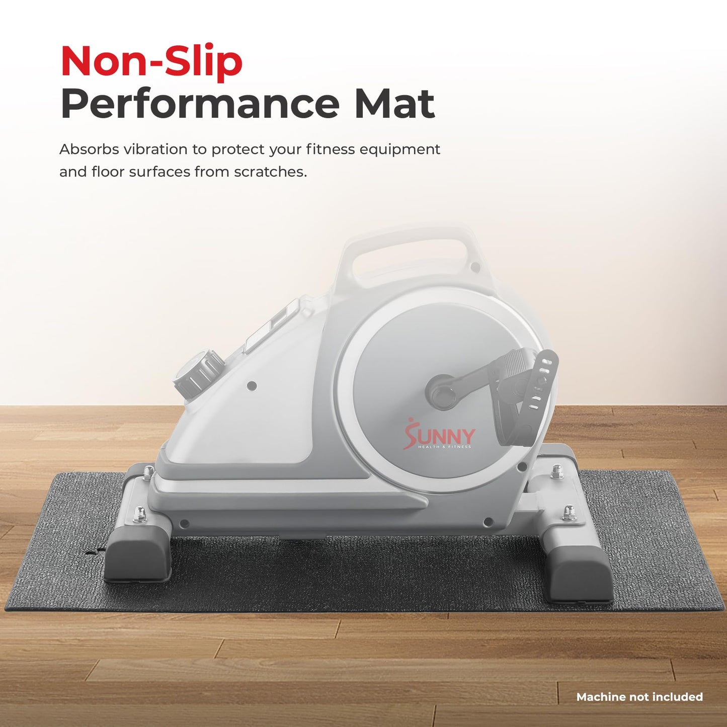 Sunny Health & Fitness Home Gym Mat Floor Protection Non Slip Foam Pad for Treadmill, Bike, Elliptical, Workout, Fitness & Exercise Equipment - Available in 4 Size Options