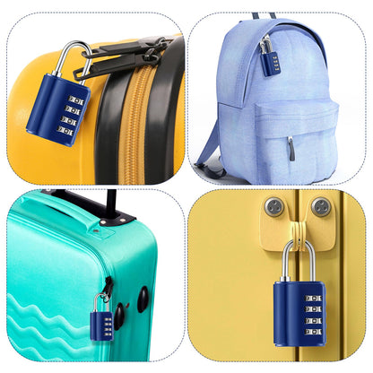 Kenning Combination Padlock 4 Digit Combination Lock with Keys Locker Resetable Security Outdoor Waterproof Gate Lock for School Sports Gym Locker Employee Fence Case(Sapphire,10 Pcs)