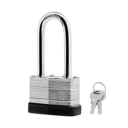 SafiSwords 8-Pack Keyed Alike Laminated Steel Padlocks Keys, 1-3/4" Wide, Heavy Duty Long Pad Lock Set with Same Keys