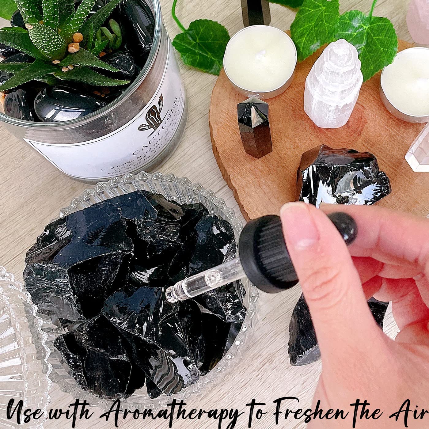 ZHIYUXI 2" Obsidian Crystal Raw Crystals Bulk Crystals and Stones Rough Natural Quartz Black Obsidian Stone Rocks for Tumbling Witchcraft Wire Wrapping Fountain Rocks Cabbing Room Decor 4Pcs