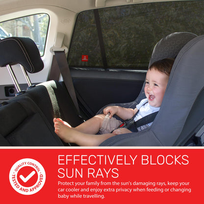 Royal Rascals Car Window Shades for Baby, Universal Fit, Sun Shade for Baby, Full Window Covers with 40+ UV Sun Protection, Cars Accessories, Car Window Curtains, Window Shade Screen, 2 Pack