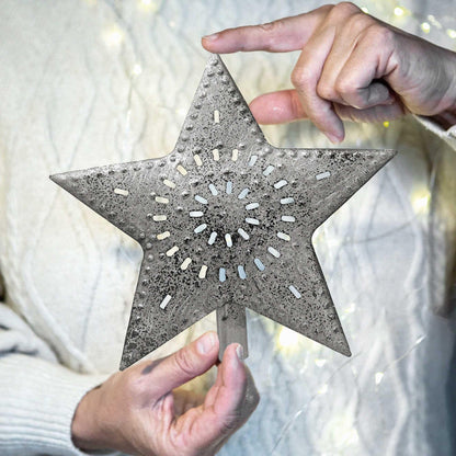 BCD Large Star Tree Topper 9.5" - Perfect for Country Christmas Tree