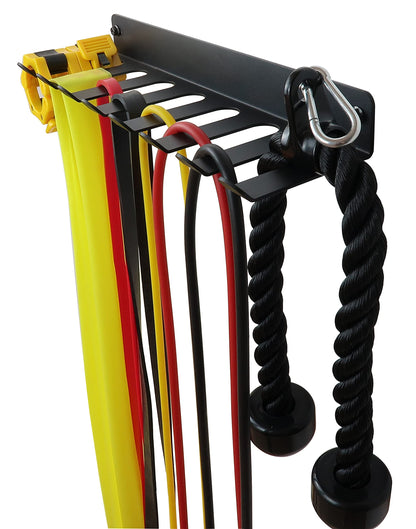 Multi-Purpose Storage Rack Resistance Bands Rack Gym Storage Rack Fitness Bands Rack Heavy Duty Rack for Resistance Bands, Straps, Jump Ropes, Foam Rollers, Chains, Weight Belts, Tools (M-17)