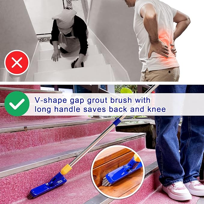 ITTAR Grout & Scrub Brush Combo, Floor Scrubber