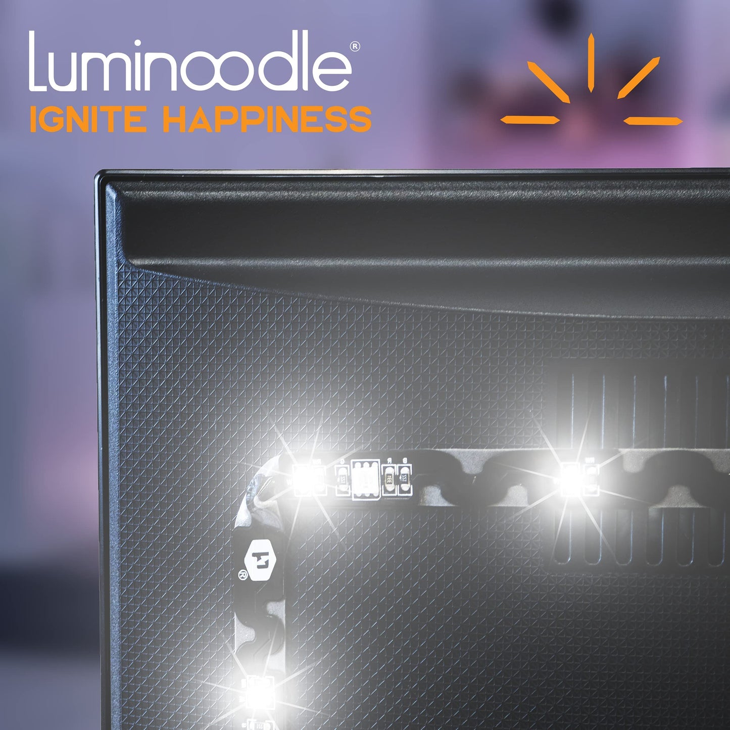 Luminoodle USB Bias Lighting - Ambient Home Theater Light, LED Backlight Strip - 6500K Accent Lighting to Reduce Eye Strain, Improve Contrast ... (Lar