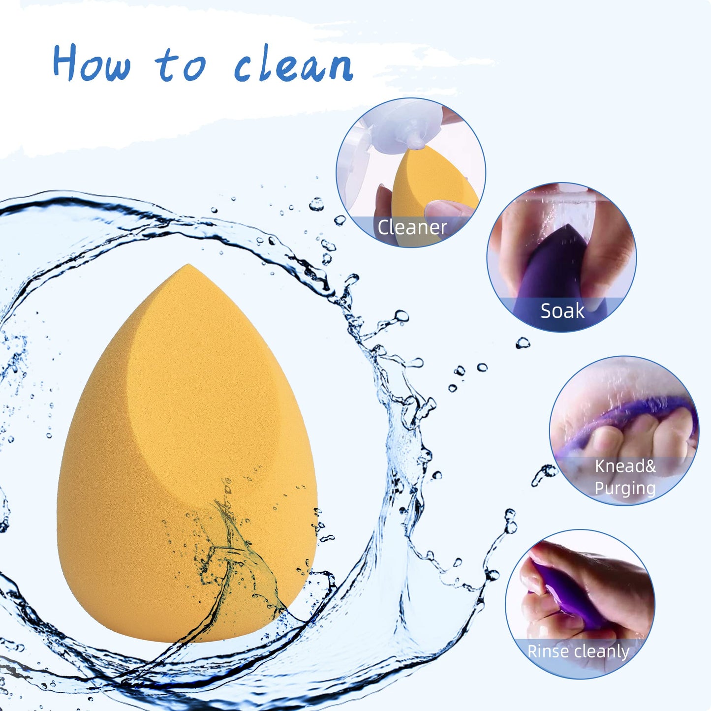 COSTICA Makeup Sponge Set Blender, Beauty Sponge Makeup Blender Flawless for Liquid - Multi Colored 4 pcs Rose Series
