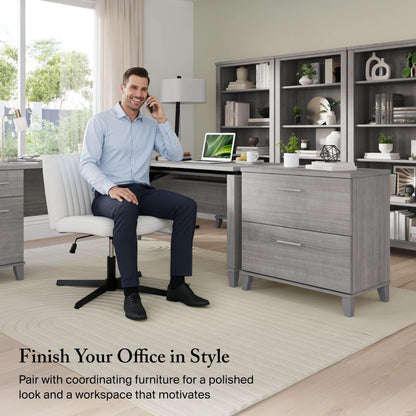 Bush Home Somerset 72W 3 Position Sit to Stand Adjustable Standing L Shaped Desk in Platinum Gray, Ergonomic Corner Computer Office Table