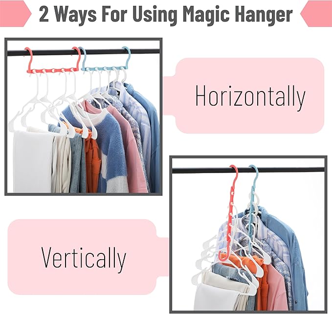 Mr. Pen- Space Saving Hangers for Clothes, Playful Pop Colors, Plastic Multi