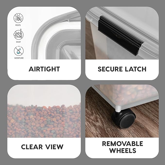 IRIS USA Airtight Dog Food Storage Container, WeatherPro,