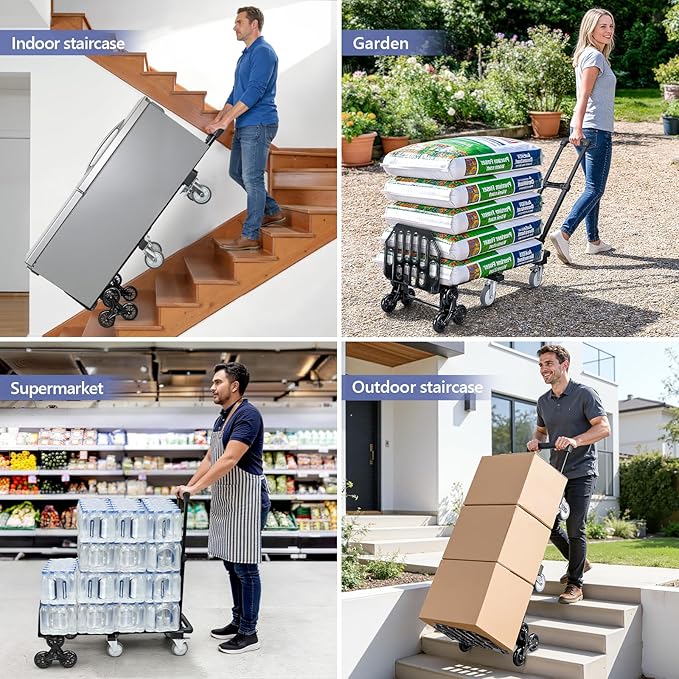 KEDSUM 3-in-1 Convertible Stair Climbing Dolly, 660LBS Heavy Duty Dolly Cart