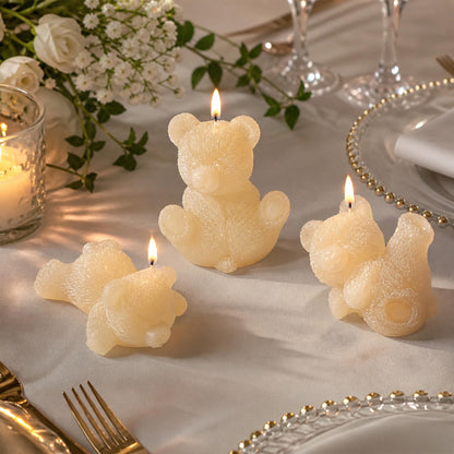 Set of 3 Teddy Bear Candle Molds, 3 Bears Animal Silicone Candle Molds for Party Chocolate, Suitable fit for Resin DIY