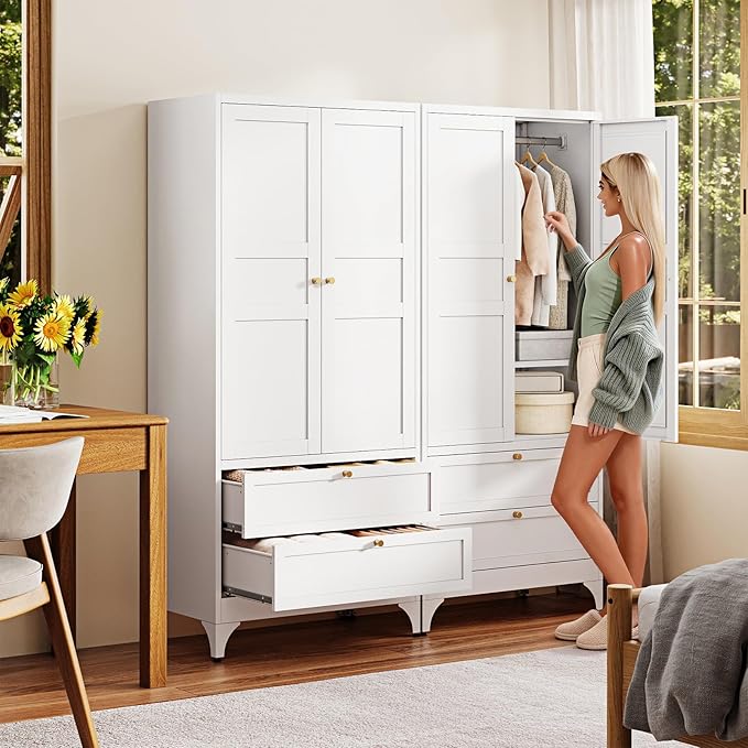 Letaya Metal Armoire Wardrobe Closet