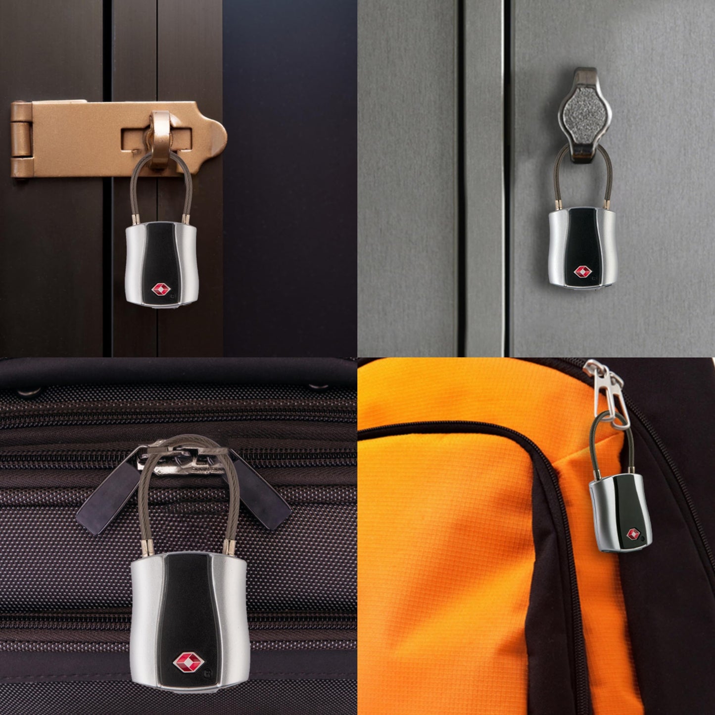 tag8 Dolphin Smart Padlock (Pack 1), TSA-Compliant Suitcase and Luggage Locks with Alarm, Keyless Bluetooth Suitcase Lock and Locker Padlock, Unlock via Phone App, Android and iOS Compatible, Silver