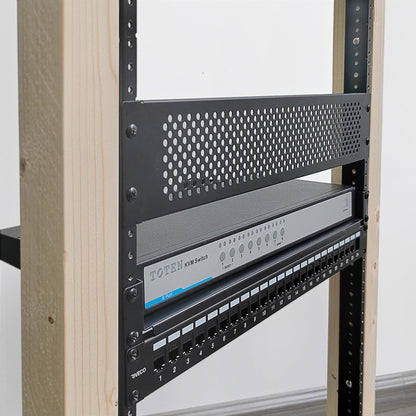 RIVECO 14U Vertical Rack Rails Kit Heavy Duty Server Rack Mount Rails 2PCS Black