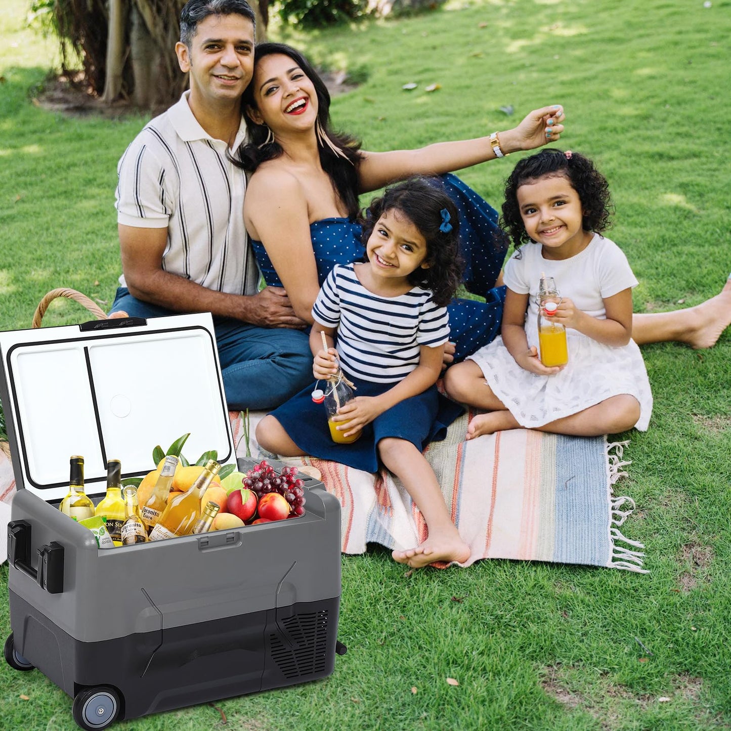 KIMORE Car Refrigerator 12/24Volt DC, Portable Freezer, RV Car Fridge APP Control, 37 Quart -4℉-68℉ Portable Refrigerator for Camping, Outdoor, Travel, Fishing or Home Use