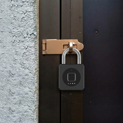 Gym Locker Padlock eLinkSmart Fingerprint Mobile APP Unlock Remote Management Outdoor Waterproof Keyless Biometric Padlock for Gym Luggage Bags Locker Storage Tool Box Gun Case Footlocker Black