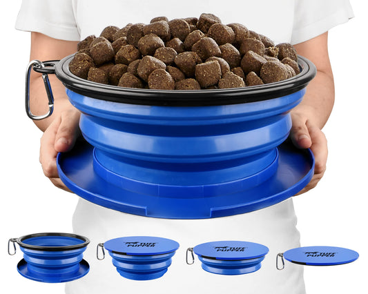Tuff Pupper SuperBigSlurp Collapsible Dog Bowls, Extra Large Capacity, Portable, Food Safe, Odorless, Non-Toxic Silicone