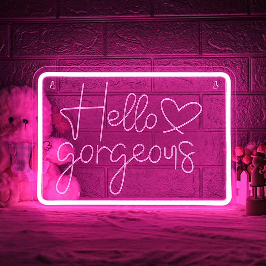 Lucunstar You're Like Really Pretty Neon Sign,Led Sign,Pink Led Neon Light for Wall Decor,Neon Signs for Wall Decor,Light Sign for Wedding,Dimmable Switch USB with Neon Sign for Bedroom,Home Decor