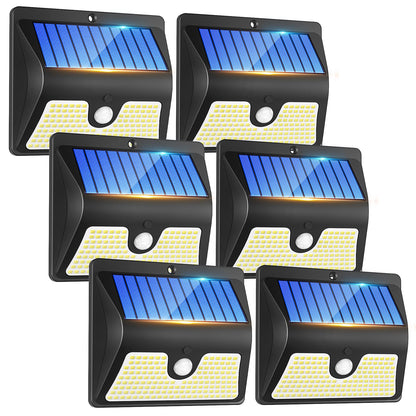 Security Lights Outdoor Motion Sensor - 150 LED Solar Powered Security Light Outside Garden Fence Waterproof Wall Lighting 3 Modes Solar Pir Lights Front Door Yard Garage