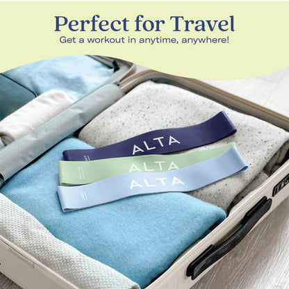 ALTA Mini Loop Bands for Exercise - Premium Durable Latex - Small Resistance Bands for Women, Booty Bands for Working Out, Leg Stretch Loops for Physical Therapy, Pilates Exercise Mini Bands Set