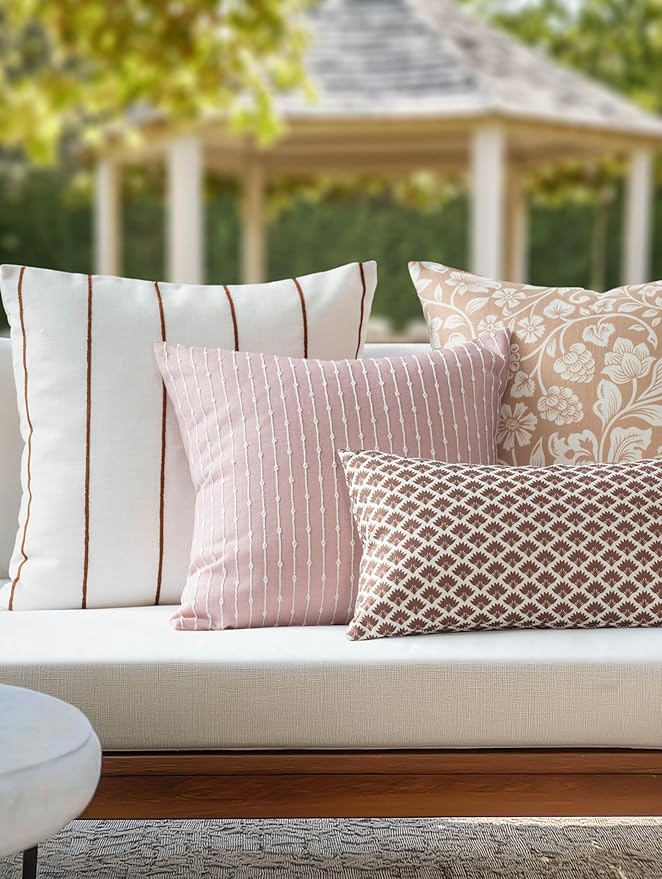 Crumbs Home Modern Farmhouse Fall Linen Indoor Outdoor Throw Pillow Cover Only