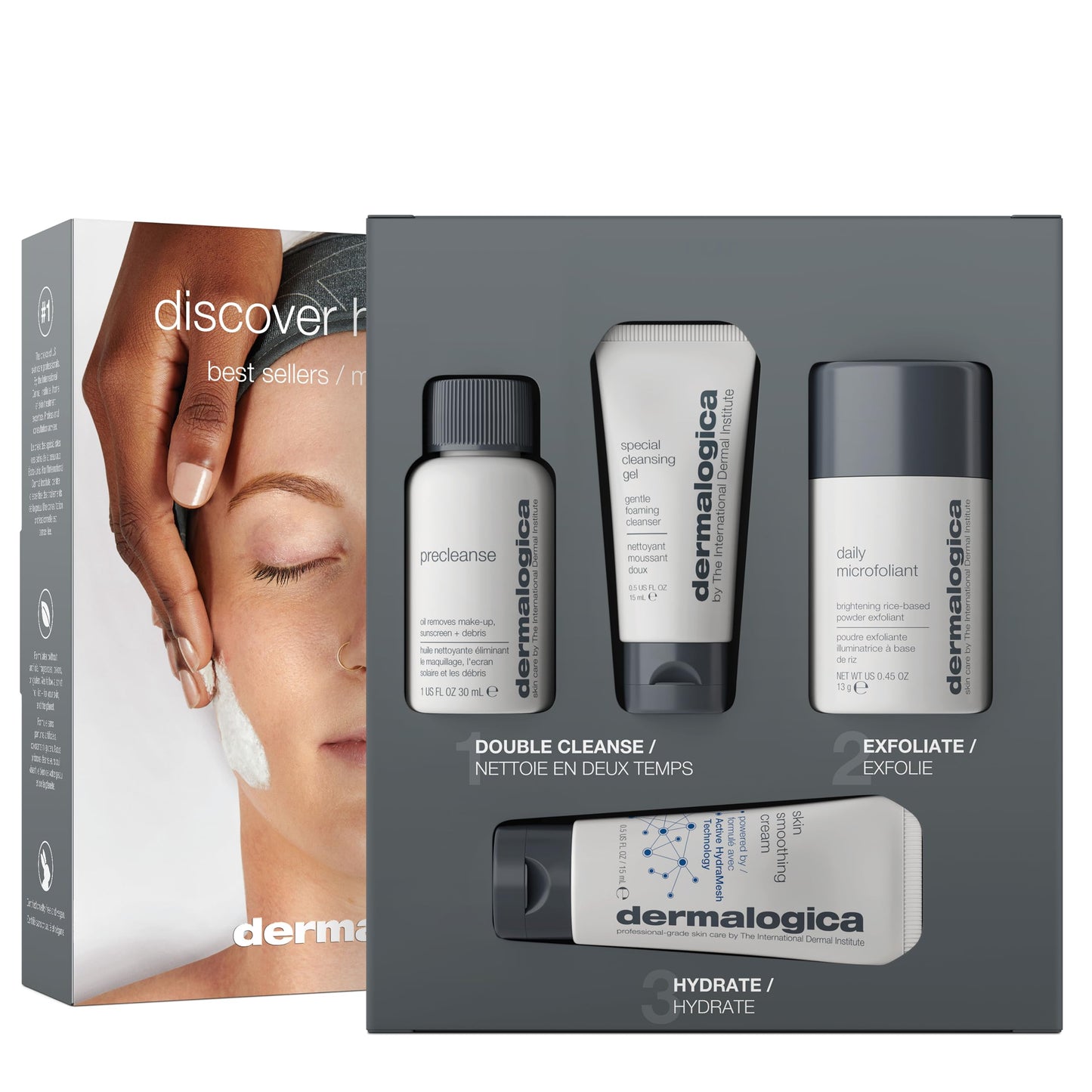 Dermalogica Discover Healthy Skin Kit, Polishes, Cleanses, Moisturisers, Precleanse 30ml, Special Cleansing Gel 15ml, Daily Microfoliant 13g, Skin Smoothing Cream 15ml , for All Skin Types